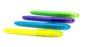 Pocket highlighter marker fluorescent pen with diamond on cap and end plug