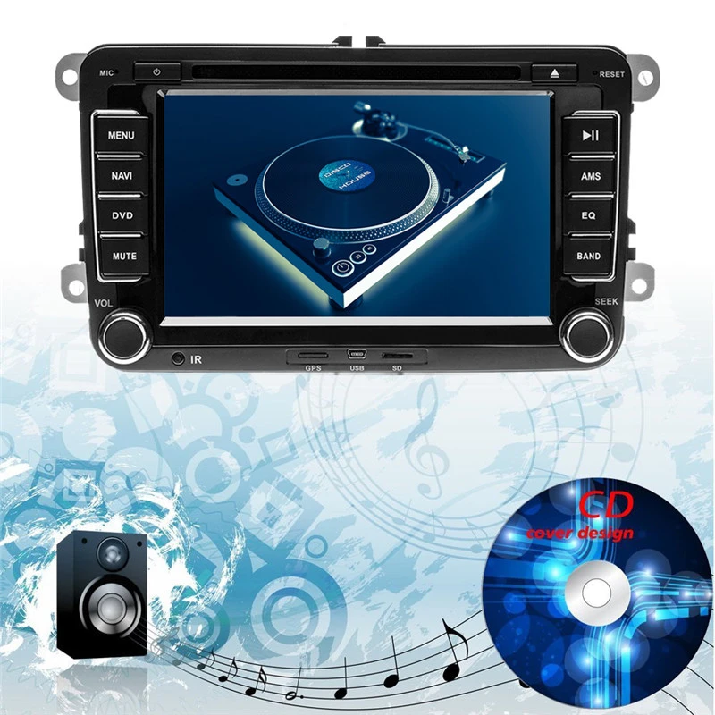 Podofo Car DVD Player 2Din 7" Car Radio Autoradio With GPS BT For VW/PASSAT/POLO/GOLF 5 6/TOURAN/TIGUAN/SEAT/SKODA