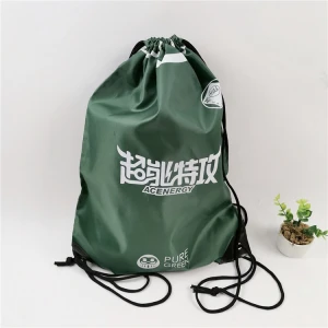 Polyester Shopping Drawstring Backpack Bag 210D Polyester