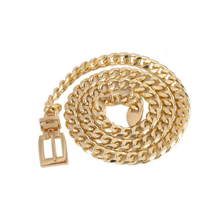 Popular Elegant Ladies Body Jewelry Metal Custom Golden Hollow Accessories Chain Belt Women Waist Belts Chain For Dress