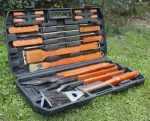 Portable BBQ Tools 18-piece Stainless Steel BBQ Accessories Tool Set Kit Tools with Storage Box for Sale