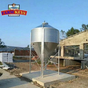 poultry farm equipment feed storage galvanized silo