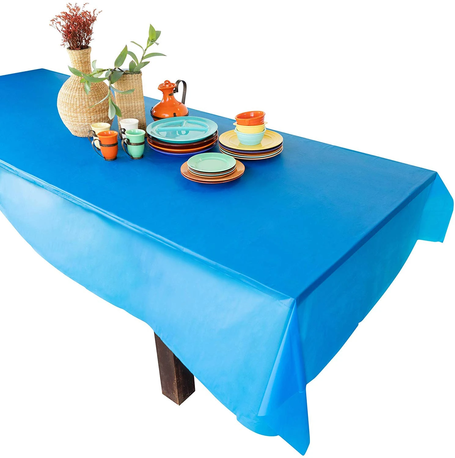 Premium 54 x 108&quot; Rectangle Plastic Tablecloth Disposable Indoor or Outdoor Parties Birthdays Table Covers