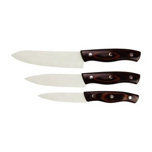 Premium Pakka wooden handle Black ceramic blade kitchen knife set
