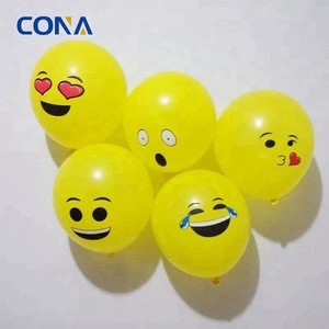 Premium Quality Balloons 2018 Hot Sale Emoji Face 12 Inch Assorted Color Helium and Air Balloons for Birthdays and Events