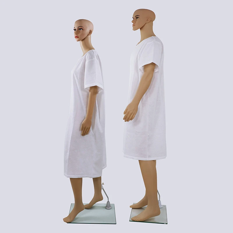 Private Label Skin-friendly Non-woven Disposable Man Women Semi-sleeve Long Bathrobe