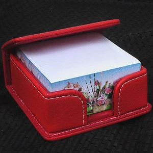 professional customized printing logo memo block notes pad with leather box