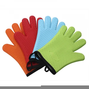 Professional wholesale production of anti-scalding silicone microwave oven thickened heat-insulating gloves high-temperature