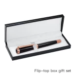 Promotional refillable metal roller ball pen with paper box packing superior/high-grade pen for office stationery