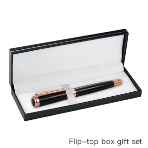 Promotional refillable metal roller ball pen with paper box packing superior/high-grade pen for office stationery