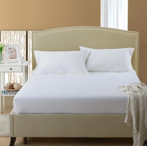 pure cotton 300TC white hotel bed linen jacquard hotel flat sheets hotel bedding set