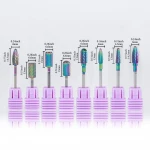 Rainbow Tungsten Carbide Nail Drill Bit Nail Cutter Cuticle Clean Burr Bits For Manicure Nail Drill Accessories Gel Removal