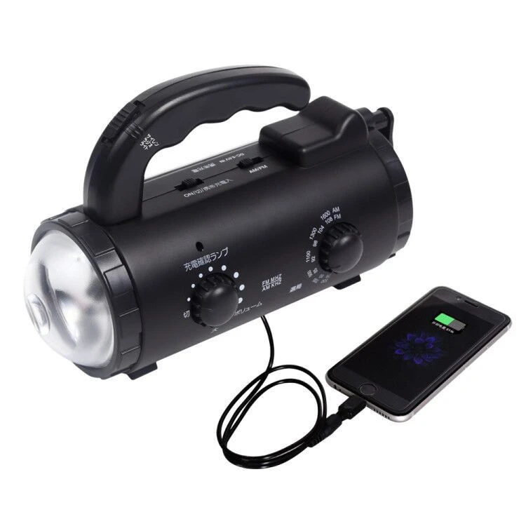 Rechargeable Lantern power bank with dynamo radio LED flashlight and phone charger wind up light radio with siren and blinking