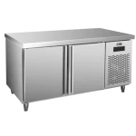 Refrigerated and fresh keeping nursing desk hotel kitchen stainless steel working table 1.5m horizontal platform refrigerator