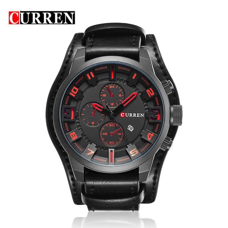Relogio masculino CURREN 8225 Watch Men Military Quartz Watch Mens Top Brand Luxury Leather Sports Wristwatch Date Clock 8225