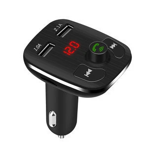 rohs Dual USB Bluetooth Car Charger with LED Display, Car Use FM Transmitter Adapter MP3 Player Handsfree Car Kit