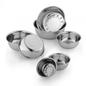 RONGYE Thick Pattern bottom Wholesale custom logo stainless steel mixing bowl stainless steel bowl set dinnerware set