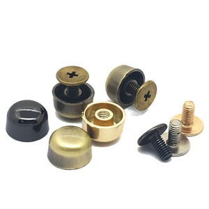 Round Bag Feet Leather Craft Purse Ball Stud Solid Brass Screw Metal Rivet For Handbags Accessories