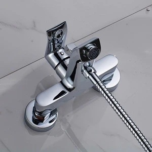 ROVATE Modern Bath faucet, Wall Mounted Bath and Shower Tap, Two Outlet Functions Bathtub Faucet