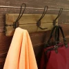 Rustic Solid Wood Wall Mounted Coat Rack with 3 Double Hooks Primitives Wooden Coat Hooks for Entryway, Kitchen, Bathroom