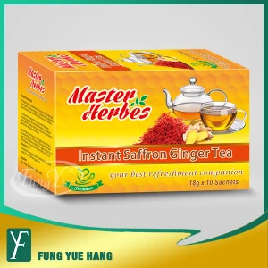 saffron ginger flavored instant powder health tea