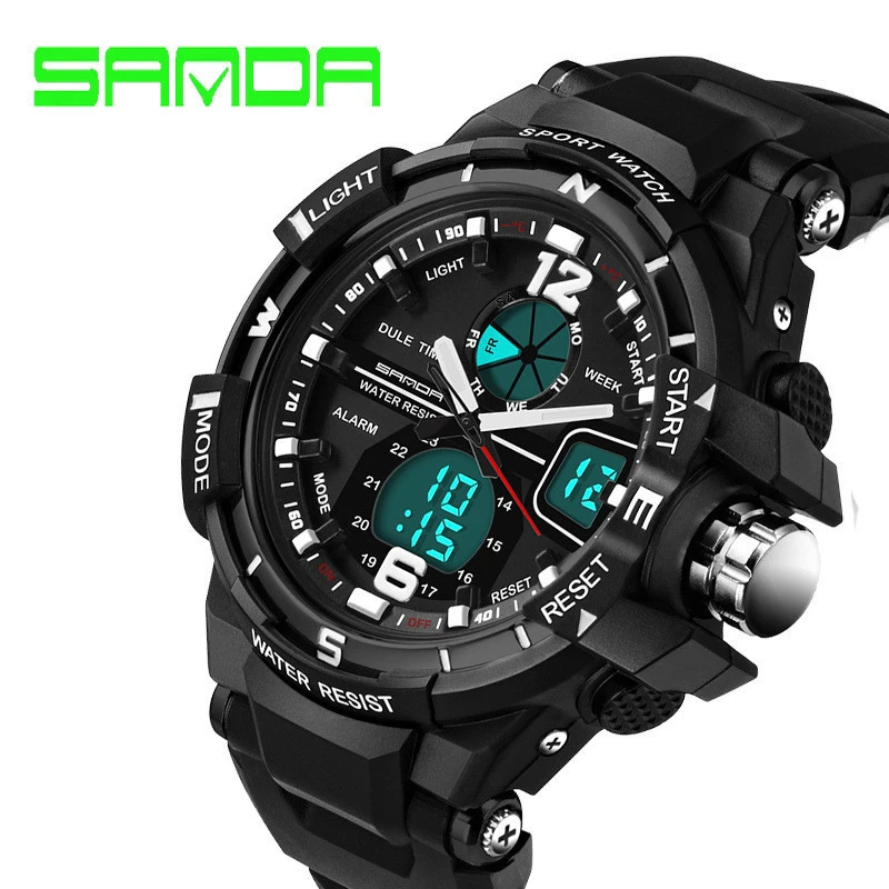 SANDA Brand 289 Watch Men G Style Waterproof Sports Military Watches Hombre Men&#x27;s Luxury Shock-Resistant Analog Digital Watch