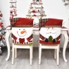 Santa Snowman Elk Chair Covers Christmas Decor Dinner Chair Xmas Cap Sets Dinner Table Hat Chair Back Covers