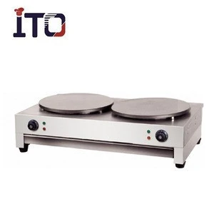 SH-CM2 Popular Dual Head Stainless Steel Commercial Electric Crepe maker for Sale ( 2 Plate/Head )