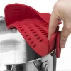 Silicone Clip-on Strainer Colander Hands-free Clip-on Heat Resistant Drainer Filter Colander Pour Spout Pot