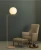 Import Simig factory high plated brass modern led glass ball LED floor lamp for living room hotel project decoration from China