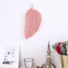 single leaf and feather Modern Wall Decor Boho Style Tapestry Knitted Macrame Wall Hanging