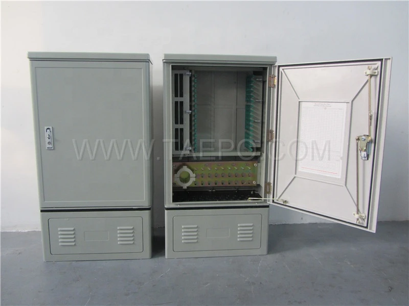 Single-sided 144 fibers China outdoor ftth SMC fiber street cabinet telecom communication equipment