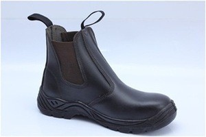 SJNO.8084 light surface leather upper pu injection outsole half cut slip-on safety work shoes industries