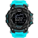 Smael 1802 military sport LED digital man wristwatches 5ATM water resistant with TPU rubber strap