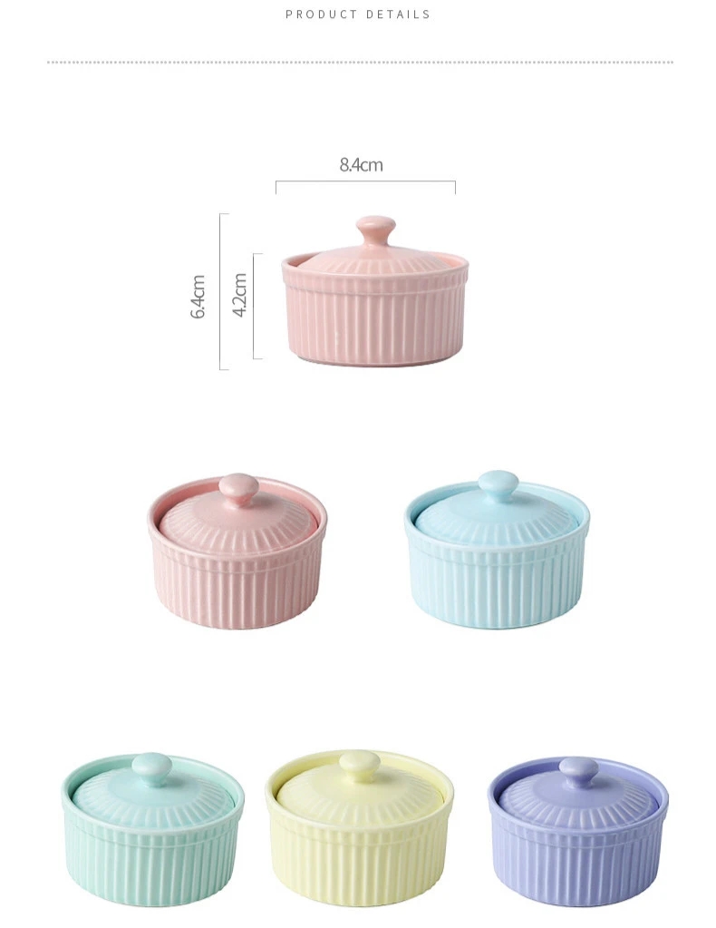 Small Ceramic Cooking Pots With Lid Home Used Steamed Egg Stew Soup Pot Cheap Oven Hotpot
