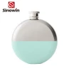 Small Mini Gifts Customized Color Stainless Steel Mini Round Shape Hip Flask