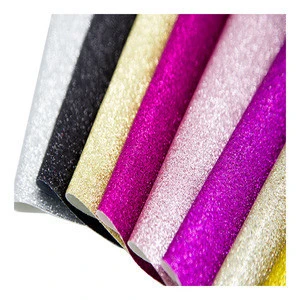 Smooth chunky glitter PU faux leather fabrics for shoes