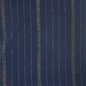 Soft navy black polyester golden metallic custom shiny lurex fabric