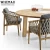 Import Solid Wood Design Patio Villa Outdoor Furniture Waterproof Woven Rope Dining Chair And Table Balcony Outdoor Furniture from China