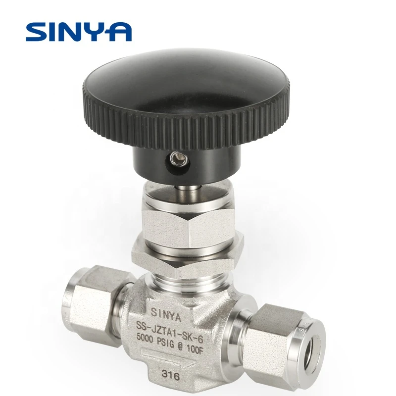 Stainless steel 316  6000 Psi 1/4 3/8 1/2 inch Flow Control Instrumentation Straight Ferrule Compression Ends Needle Valve