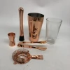 Stainless steel 5 pieces gold-plated Boston cocktail shaker set