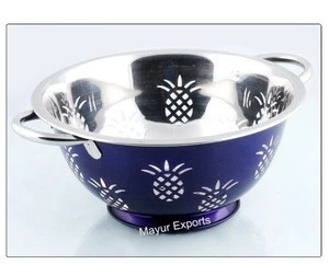Stainless Steel Colander with Color (Powder Coating)
