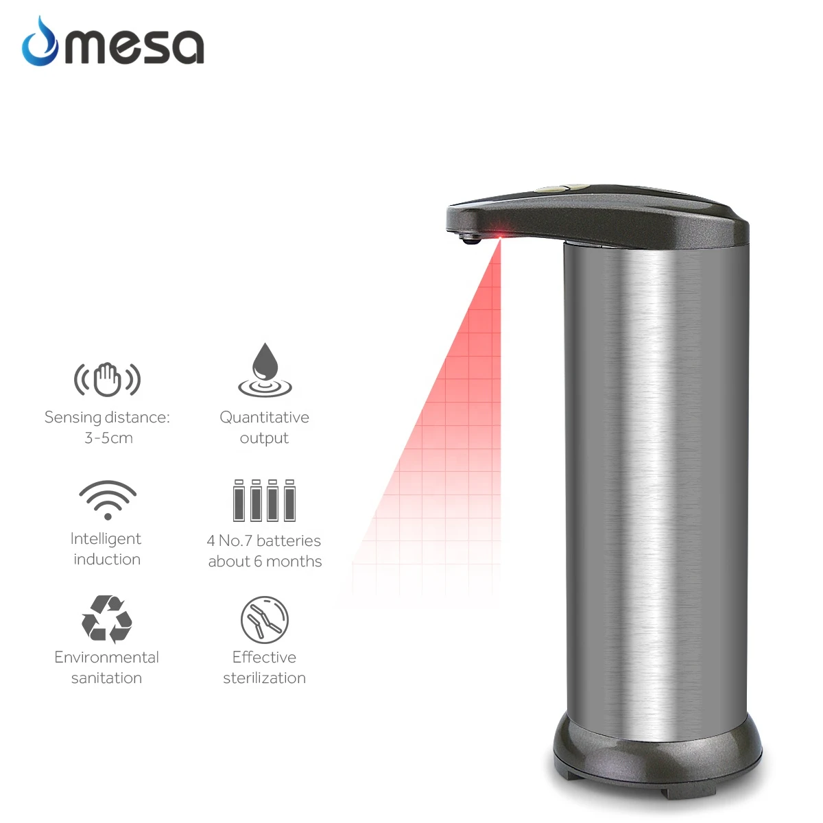 Stainless steel  hand free touchless automatic soap liquid dispenser