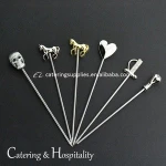 Stainless Steel Swizzle Stick Cocktail, Fruit Stick Picks, Cocktail Stirrer Picks