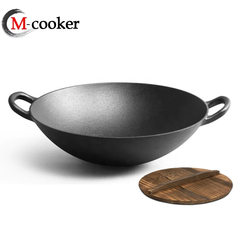 Stocked Feature and Iron Metal Type Chinese kitchen wok home cooking woks