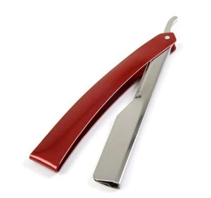 Straight Edge Barber Shaving Razor, Matte Black Folding Straight Razor, Uses Single Edge Replaceable Blades