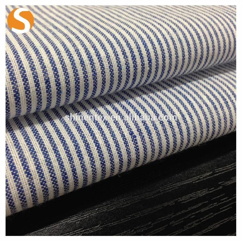 Stripe linen viscose fabric wholesale for garment shirt