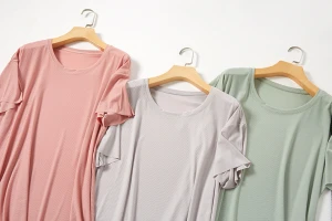 Summer trendy womens  solid color loose fitting short sleeve tees casual oversized t shirt dresses