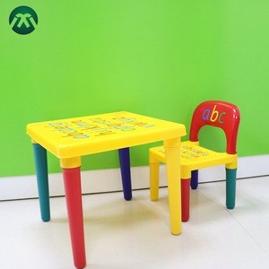 Superior quality cartoon square children kids plastic table and chair set dining table and chair