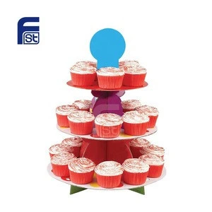 Tabletop Promotion Cardboard Foldable Wedding Cup Cake Display Stand